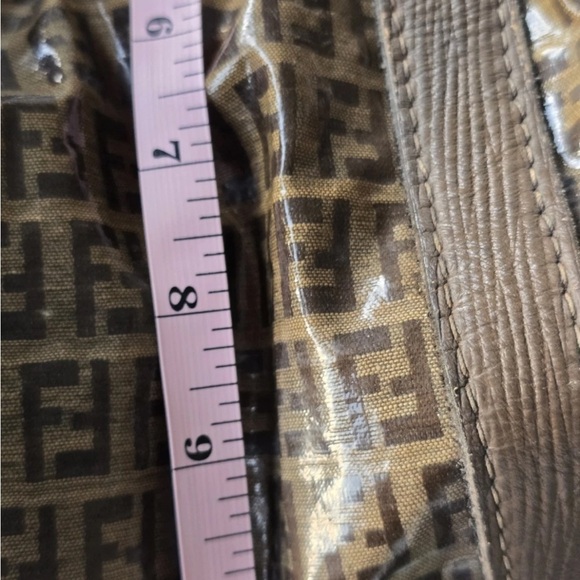 Vintage Fendi Zucca FF Boston Tote Handbag Brown Tan Monogram Women - Picture 10 of 15